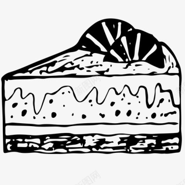 蛋糕食物手绘图标图标