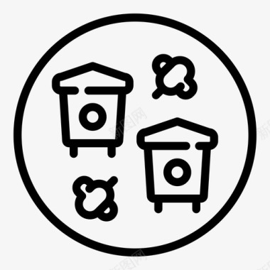 蜂箱养蜂场蜂蜜图标图标