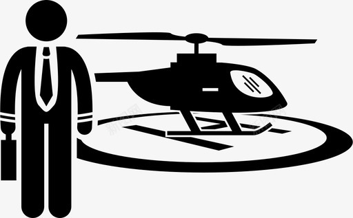 富豪ceo有私人直升机商务商人图标图标