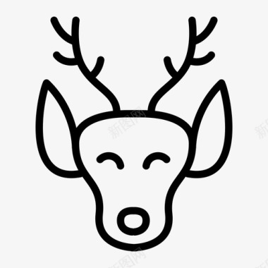 驯鹿驯鹿圣诞节雪图标图标