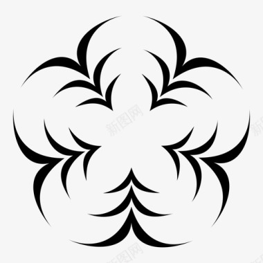 象征秋海棠花图案图标图标