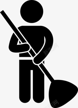 学生扫地扫帚清洁图标图标