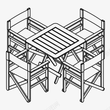 花园桌椅子餐厅图标图标