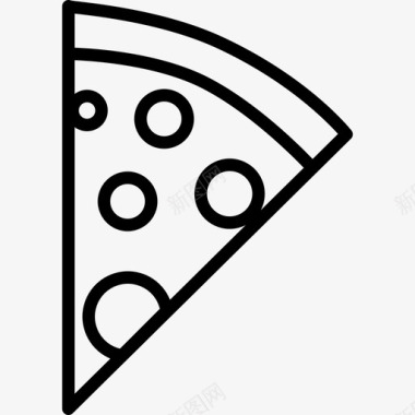 披萨片饮料和食物边框颜色图标图标