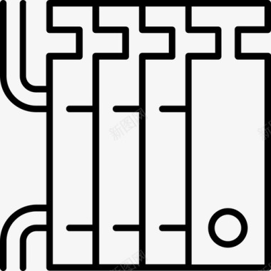 高效散热散热器电池暖气图标图标