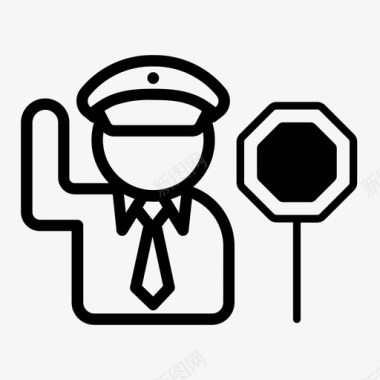 保龄球道路标志警察交通警察道路图标图标