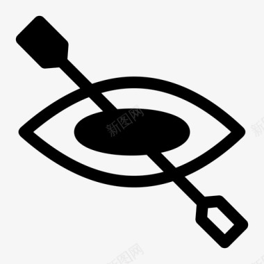 独木舟船桨图标图标
