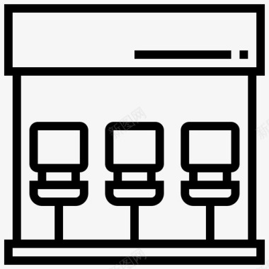 支架椅子长凳椅子预备队图标图标