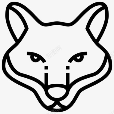 狐狸动物头图标图标