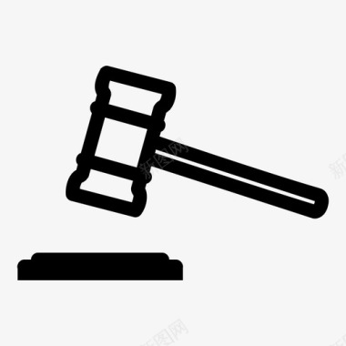 廉洁公正法官法庭锤子图标图标