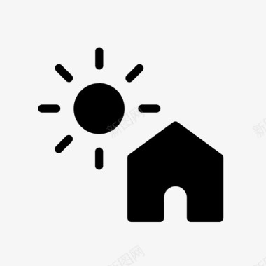 房子和太阳家阳光图标图标