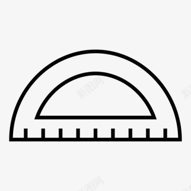 科学数字量角器科学细线图标图标