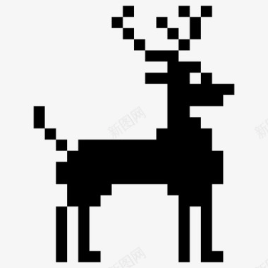 圣诞图标驯鹿圣诞麋鹿图标图标