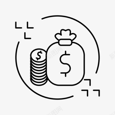 设计资金流现金货币图标图标