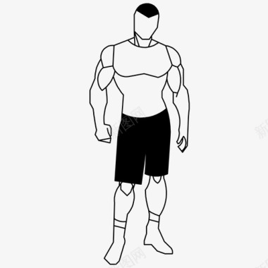 运动肌肉男运动健康生活图标图标