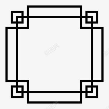 中国酒中国框架边界装饰图标图标