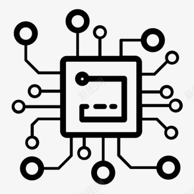 2019数字微芯片板数字图标图标