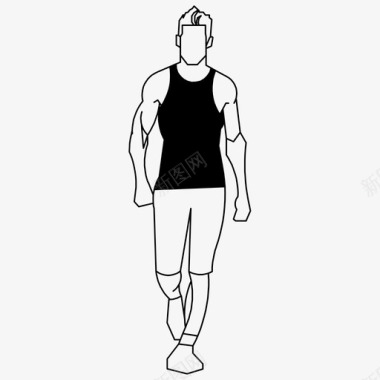 肌肉男肌肉男运动健康生活图标图标