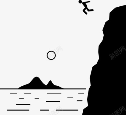 跳崖跳水极限运动图标图标
