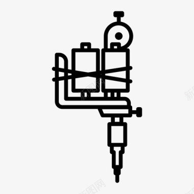 吸烟机纹身机墨水纹身枪图标图标