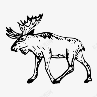 麋鹿动物森林图标图标