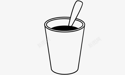 咖啡杯勺子图标图标