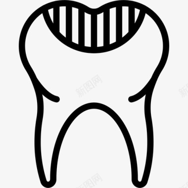 干净的牙齿蛀牙牙齿磨牙图标图标