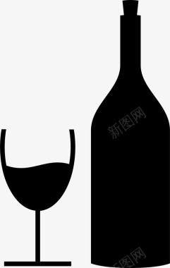 带插头带瓶酒杯酒精软木塞图标图标