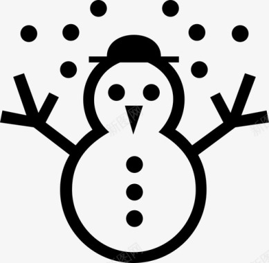 雪人下雪图标图标