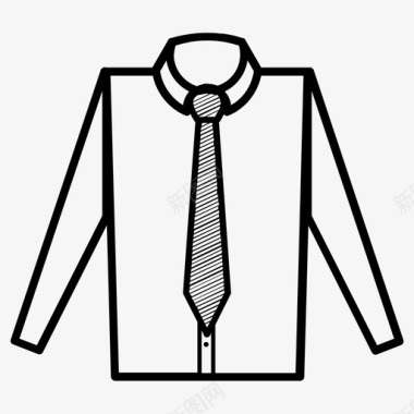 衬衫领带银行衣服图标图标