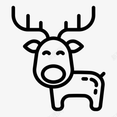 鹿圣诞节礼物图标图标