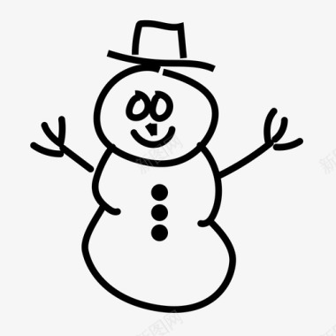 雪人圣诞节手绘图标图标