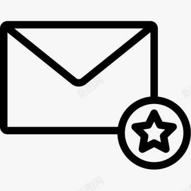 带星号的电子邮件信封重要信息图标图标