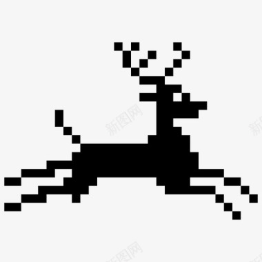 驯鹿驯鹿圣诞麋鹿图标图标