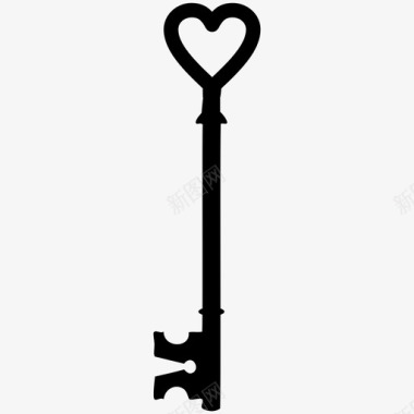 心钥匙心形钥匙情侣图标图标