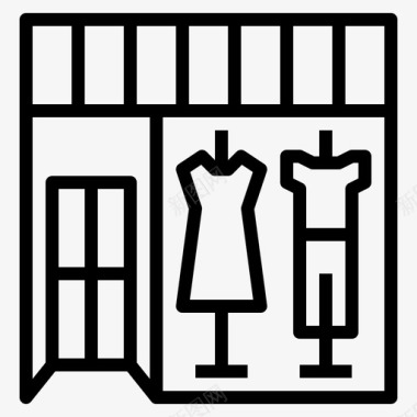 服装设计服装店商业商店图标图标