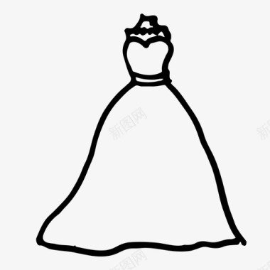 相框素描婚纱手绘穿着图标图标