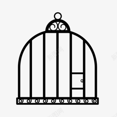 鸟笼囚禁华丽图标图标