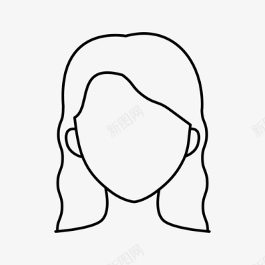 卷发的女人发型女人的化身图标图标