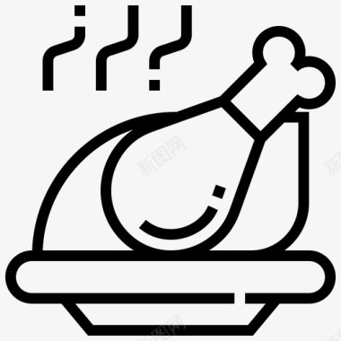 烤鸡食物餐厅图标图标