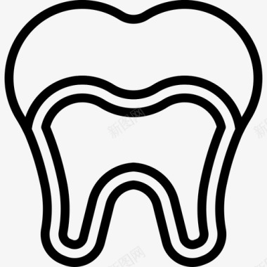 牙骨牙核牙齿磨牙图标图标