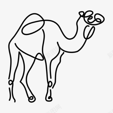 骆驼动物手绘图标图标