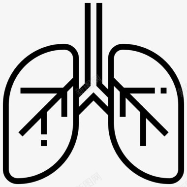 肺健康医院图标图标