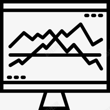 计算机图形显示器股票图标图标