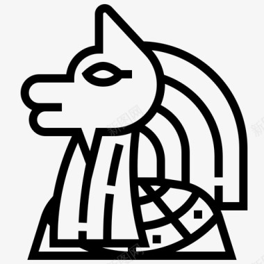 埃及的神狗象征图标图标