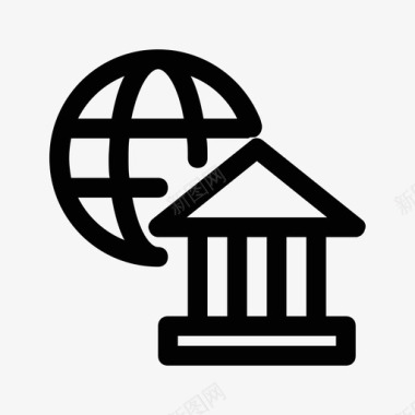 国际银行建筑金融图标图标
