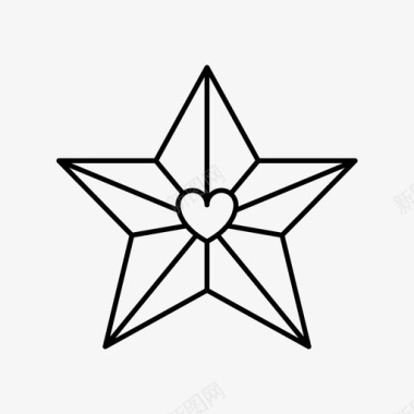 星星五角星圣诞装饰图标图标