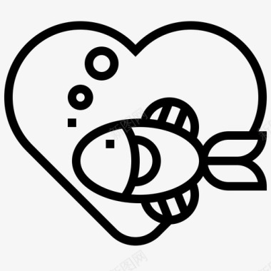 鱼慈善爱心图标图标