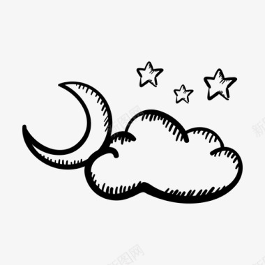 晚安云月亮图标图标