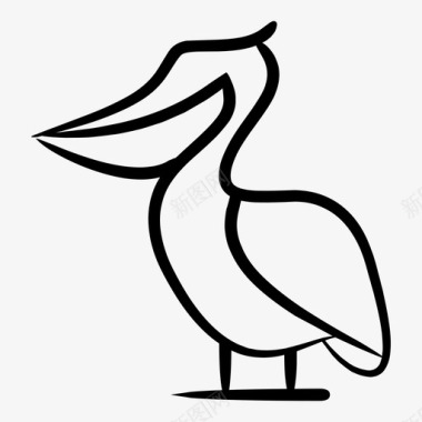 禽鸟鹳动物鸟图标图标